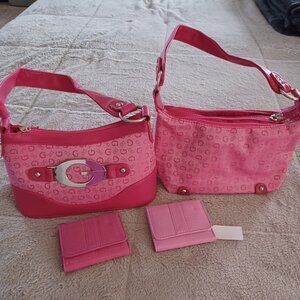 2 Pink Bags and 2 Pink Wallets Bundle